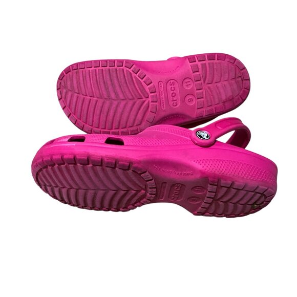 Crocs Classic Clog Sandals Fuchsia Pink Lightweight Unisex Size 11 Womens/mens 9 - Picture 9 of 10